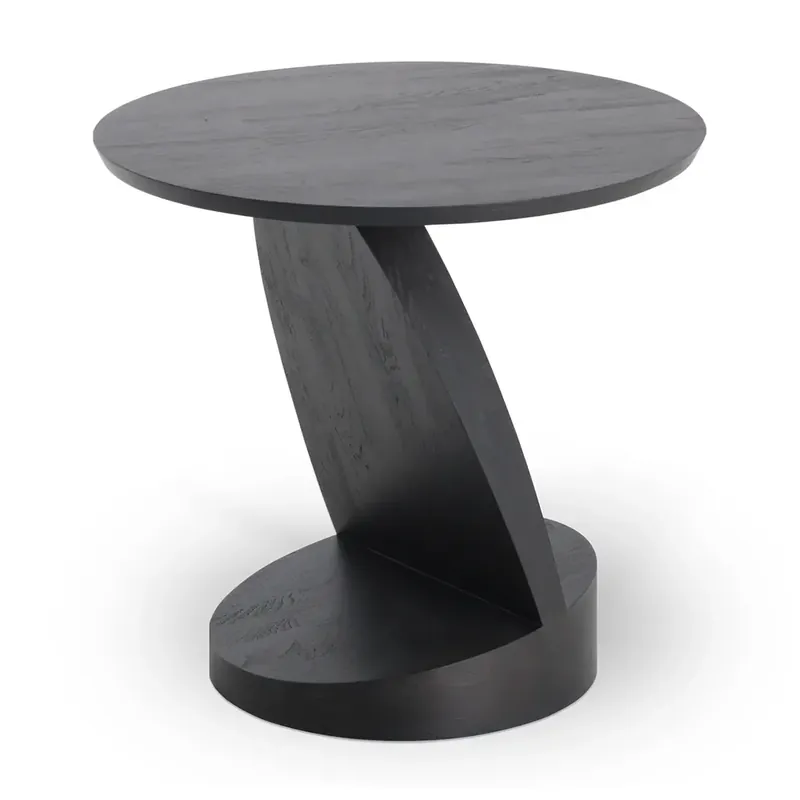 Erbjudande Oblic Sidobord Svartlackad teak